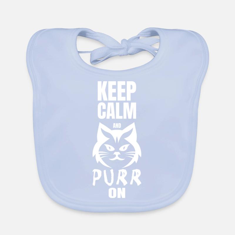 KEEP CALM AND PURR ON Organic Baby Bibs