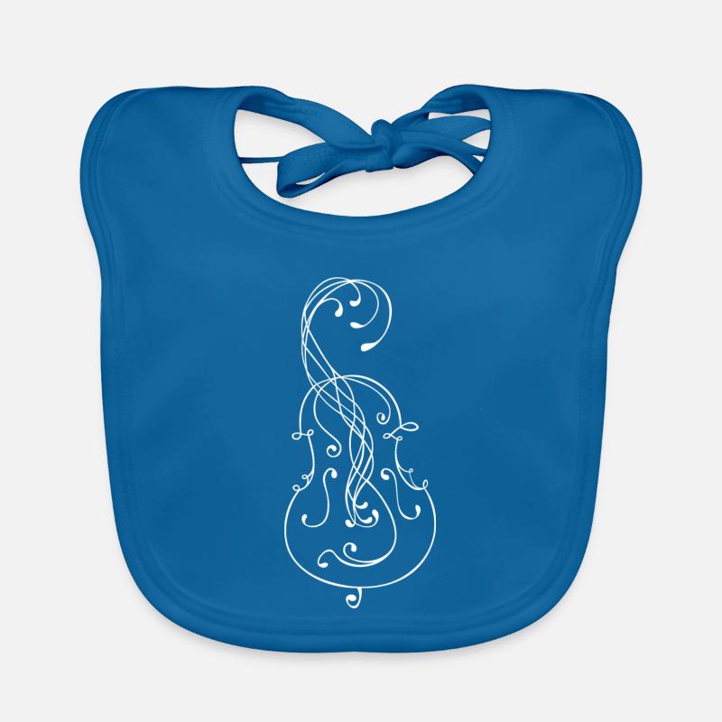 Violoncelle - Bavoir bio Bébé - bleu paon