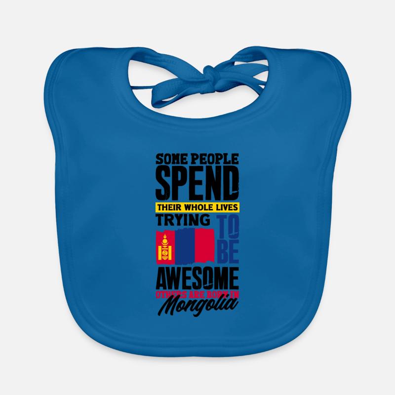 Mongolian Mongolia Mongolian Flag Quote Organic Baby Bibs