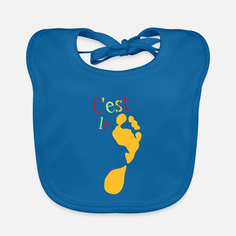cest le pied - Bavoir bio Bébé - bleu paon