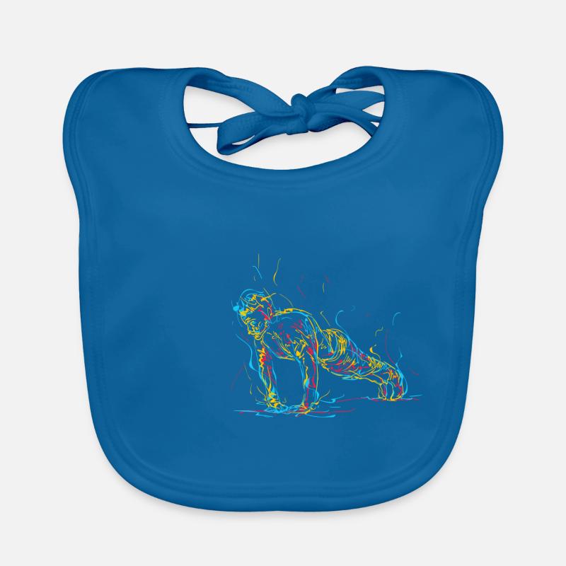 Abstract man doing push-ups Organic Baby Bibs