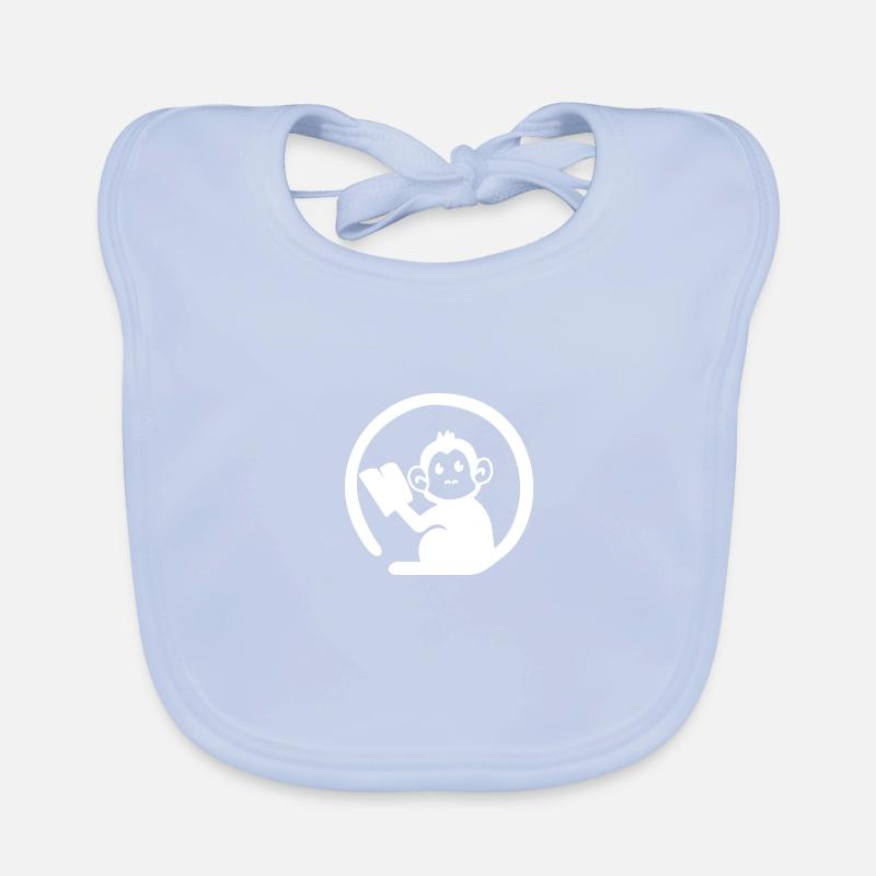 Monkey reading book Organic Baby Bibs
