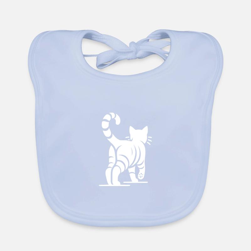 Vue de dos d’un chat élégant avec des rayures Bavoir bio Bébé