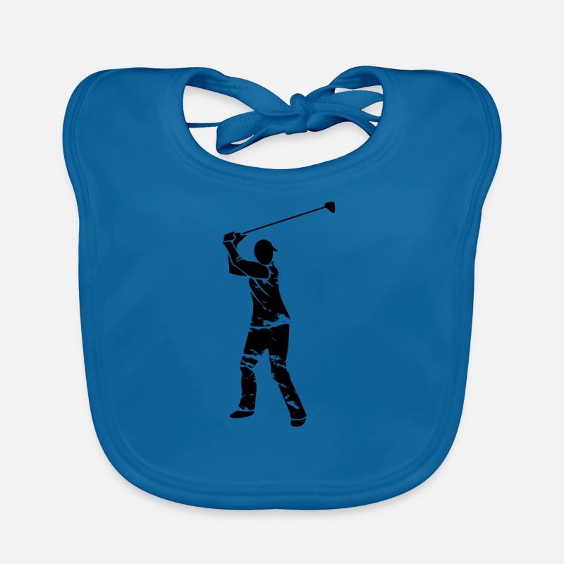 Silhouette de golfeur de golf - Design Grunge blanc Bavoir bio Bébé