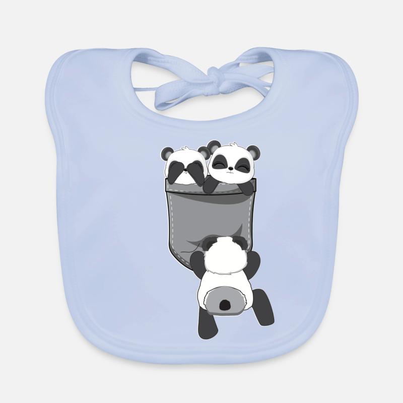 Pandas Breast Bag Funny Panda Bears Gift Organic Baby Bibs