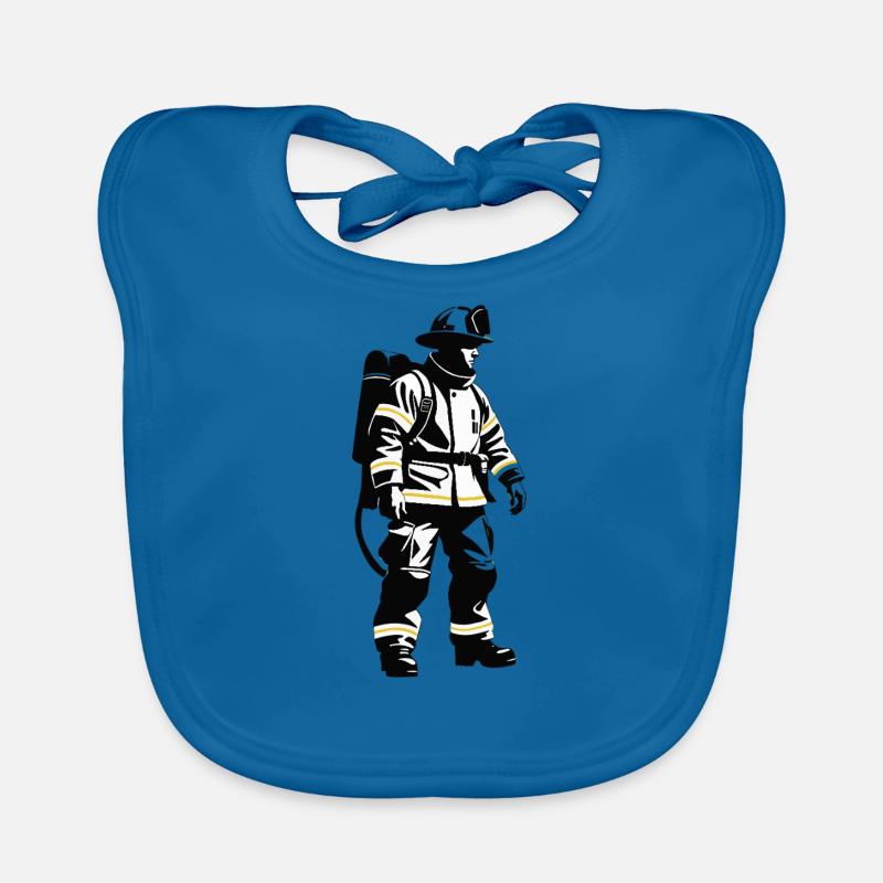 Firefighter - Profession Design Sticker Organic Baby Bibs