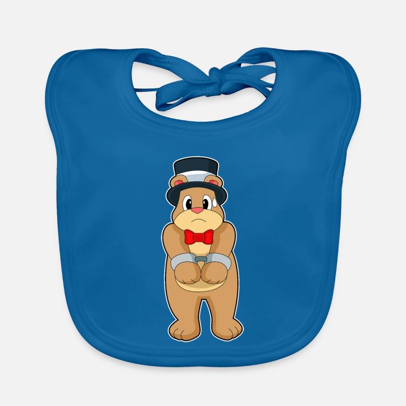 Bär Bräutigam Handschellen Hochzeit Baby Bio-Lätzchen
