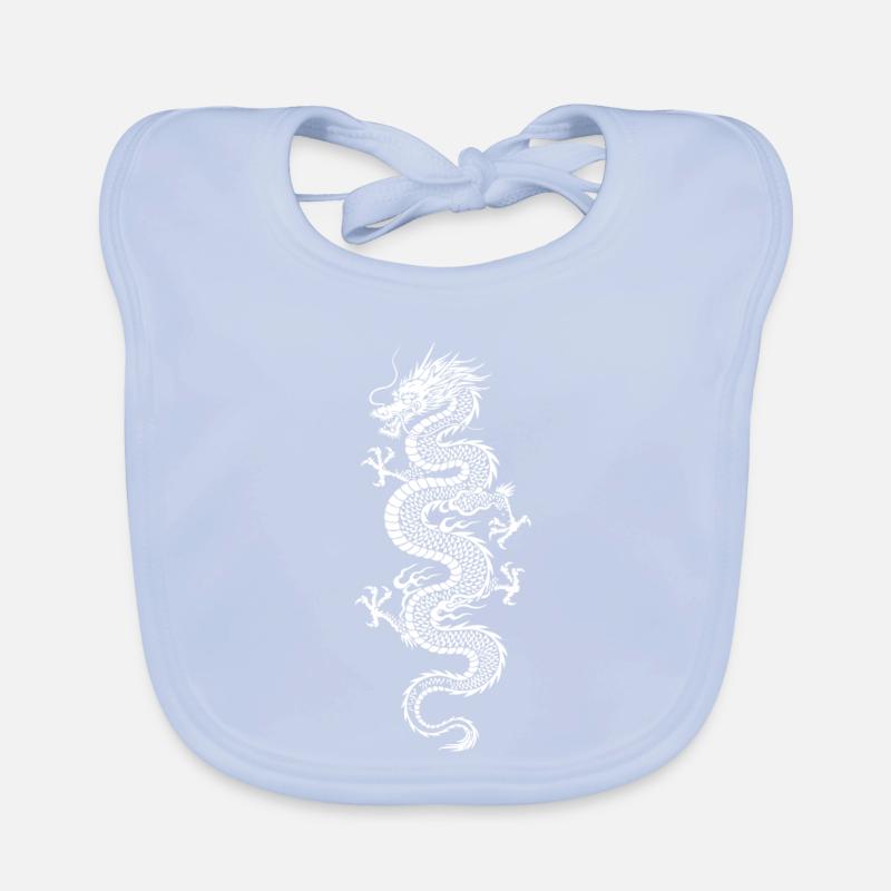 Weiße Drachen-Silhouette Baby Bio-Lätzchen
