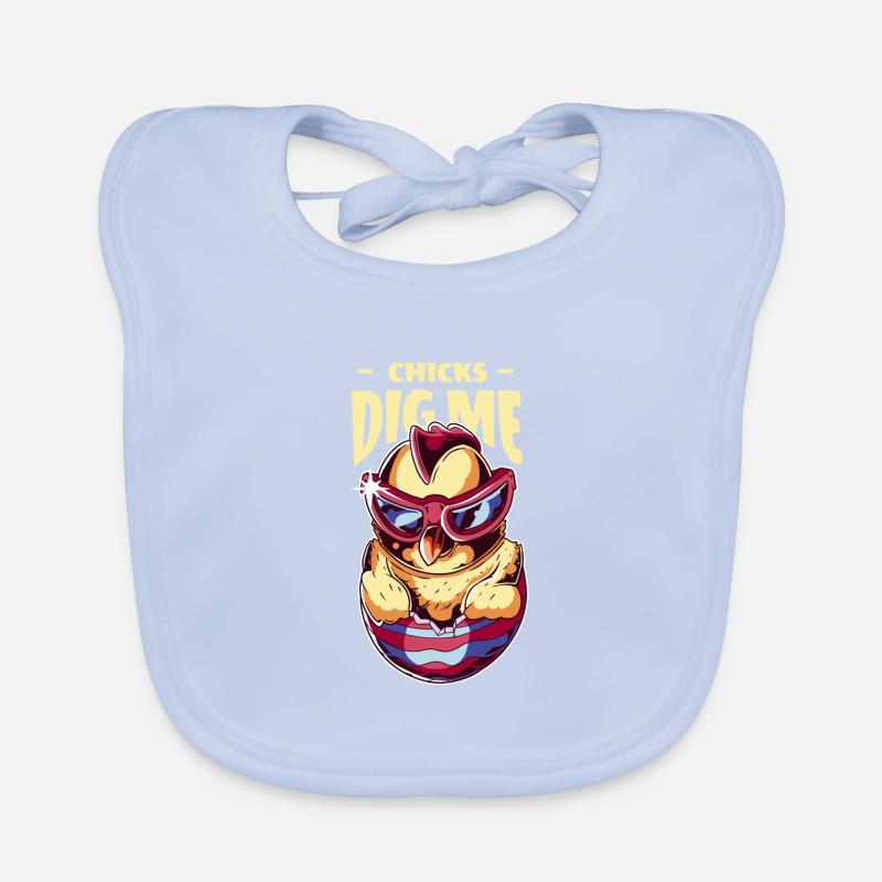 Chicks Dig Me Funny Easter Chicken Bavoir bio Bébé