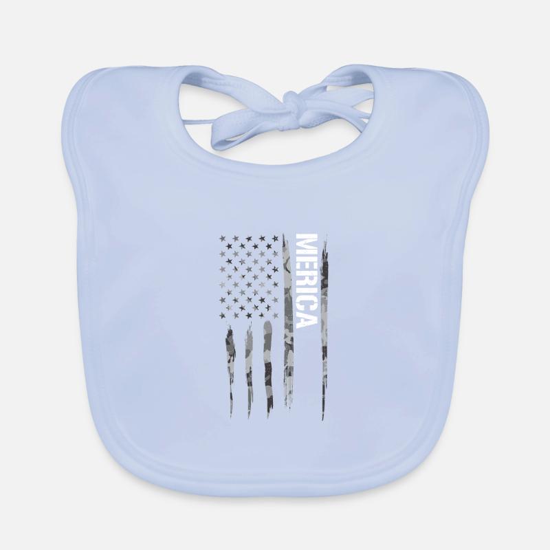 Merica - Drapeau américain Bavoir bio Bébé