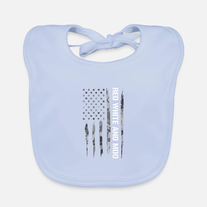 Rouge Blanc Et Moo - Drapeau américain Bavoir bio Bébé
