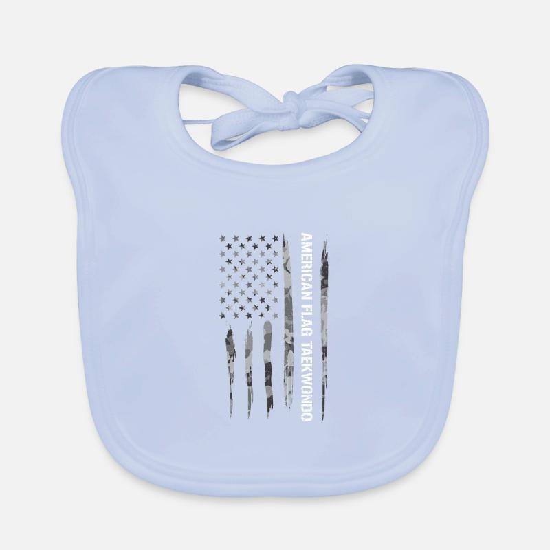 Drapeau américain Taekwondo Bavoir bio Bébé