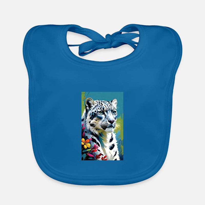 Schneeleopard | Leopard | Raubtier Baby Bio-Lätzchen