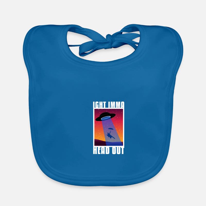 Ight Imma Head Out Schwamm Meme Bob UFO Geschenk Baby Bio-Lätzchen