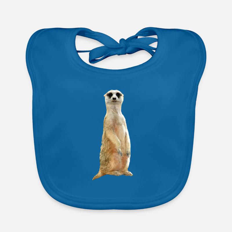 Erdmännchen - Baby Bio-Lätzchen - Pfauenblau