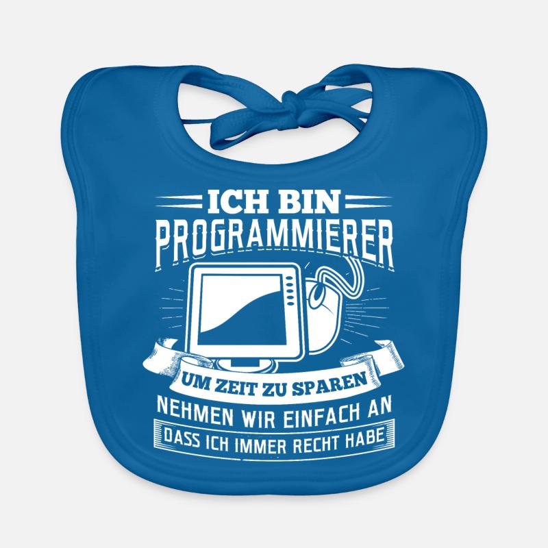 Ich bin Programmierer Coding Linux Nerd - Baby Bio-Lätzchen - Pfauenblau