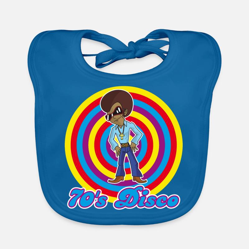 70's Disco - Baby Bio-Lätzchen - Pfauenblau