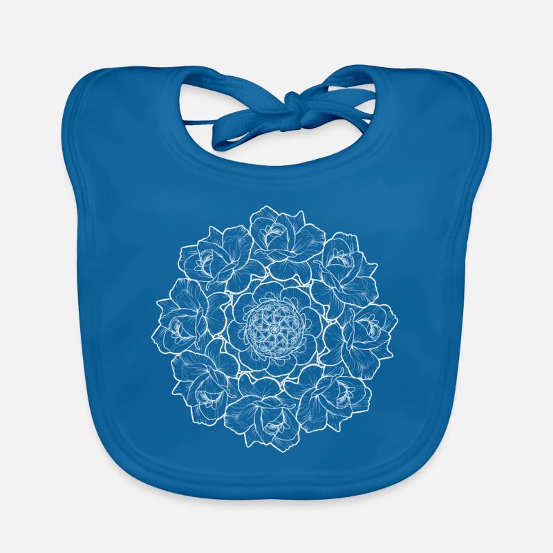 Rose bouquet - white Organic Baby Bibs