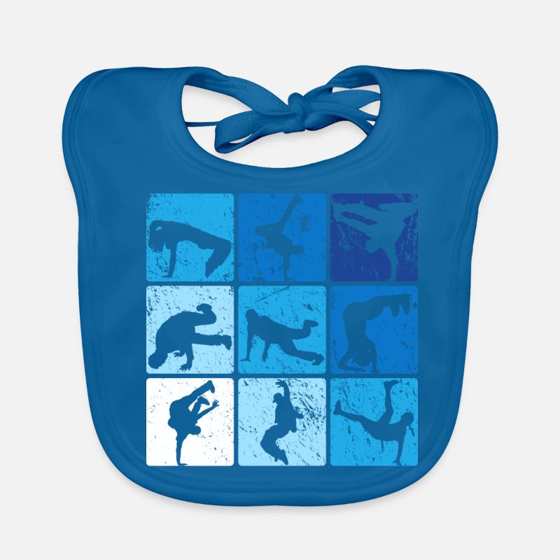 Breakdance - Baby Bio-Lätzchen - Pfauenblau