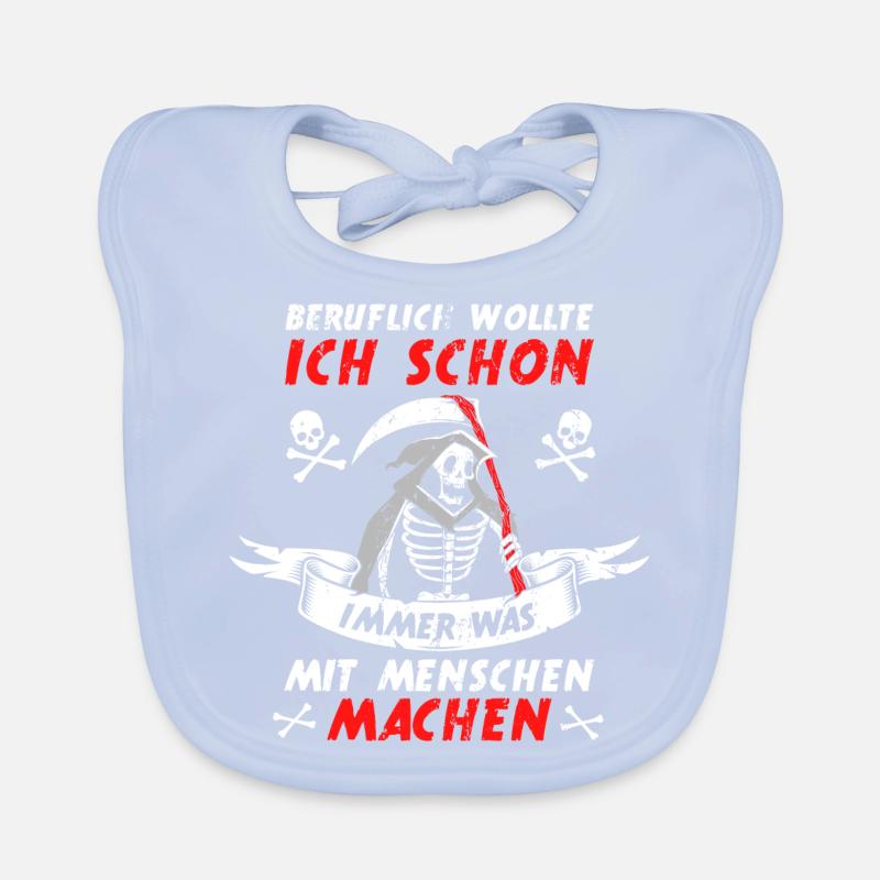 Beruflich Lustiger Sensenmann Spruch Todesengel Baby Bio-Lätzchen