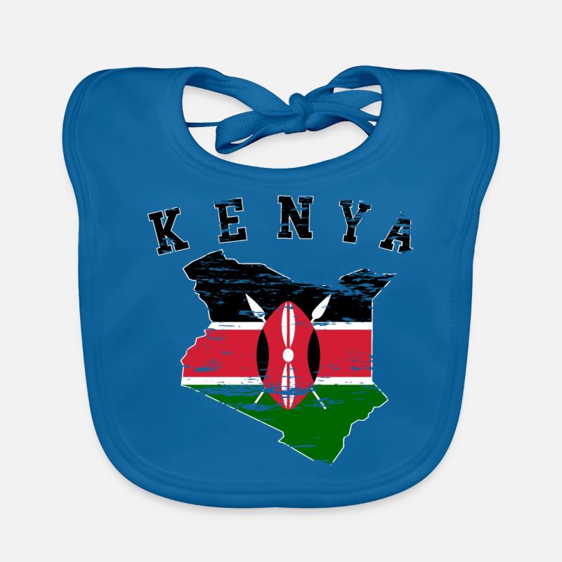Carte murale du Kenya Drapeau utilisé Bavoir bio Bébé