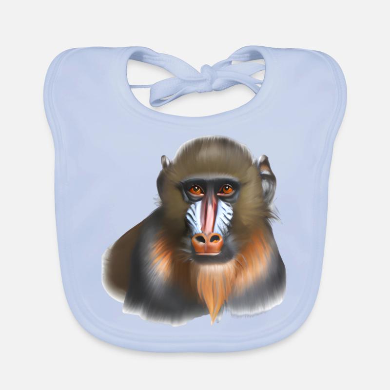 Mandrill Affe Baby Bio-Lätzchen