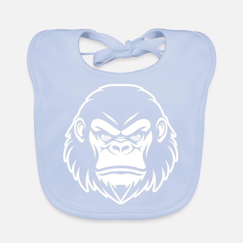 Gorilla Head Organic Baby Bibs