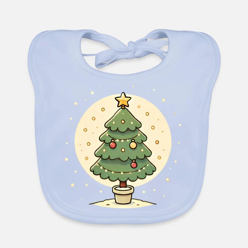 Believe in Magic Christmas Tree Design Organic Baby Bibs