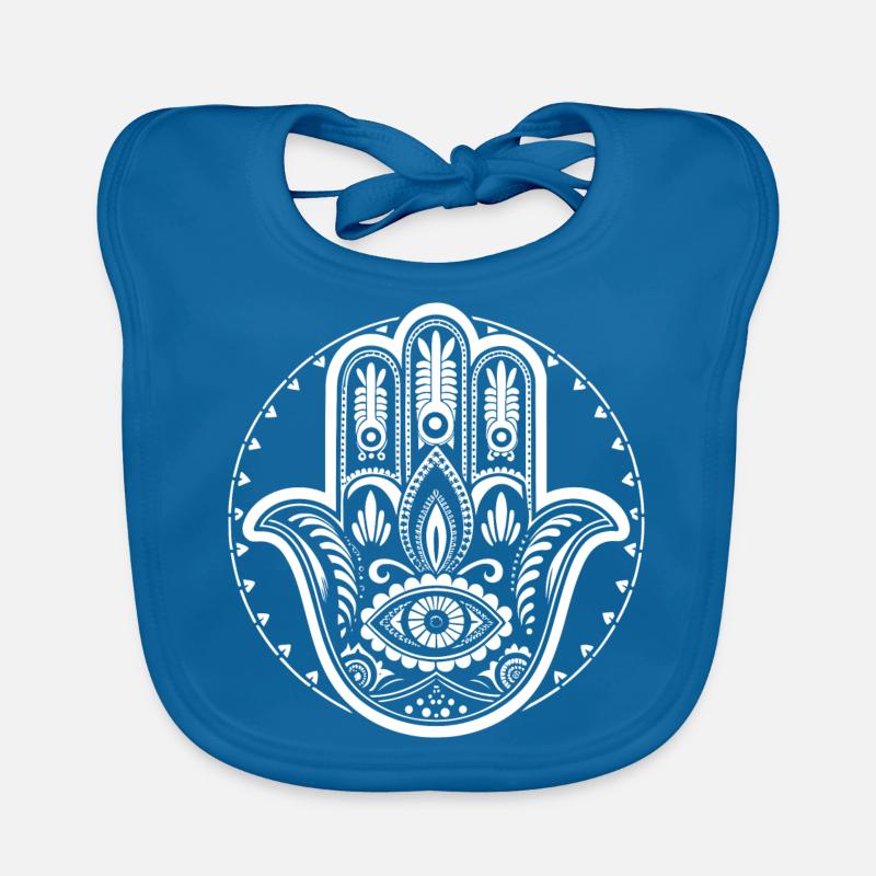 Hamsa - Main de Fatima - Protection et bénédiction Bavoir bio Bébé