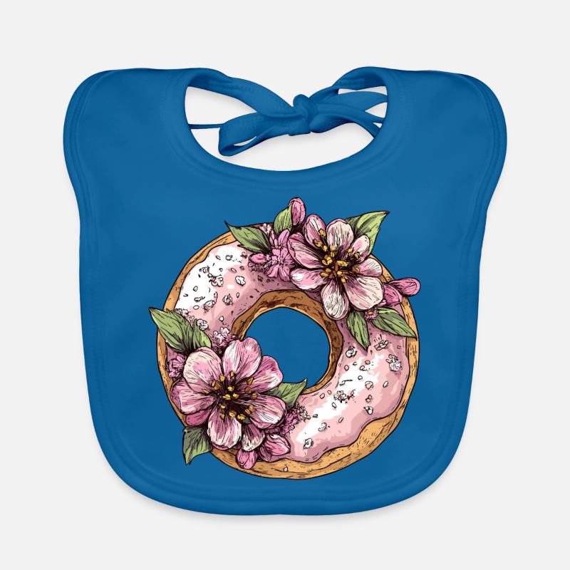 Donut with flowers Organic Baby Bibs