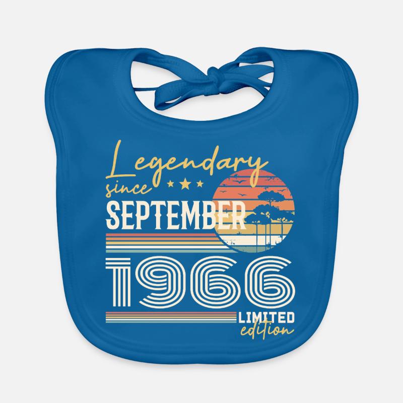 September 1966 Geboren im September 1966 September 1966 - Baby Bio-Lätzchen - Pfauenblau