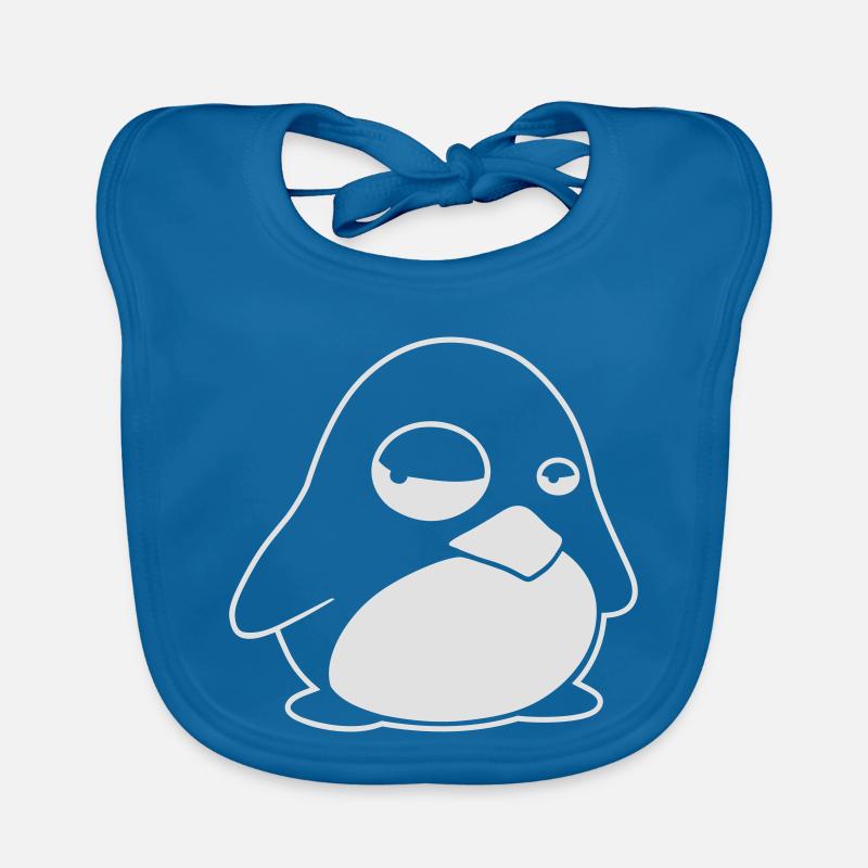 TUX Pinguin, LINUX - Bavoir bio Bébé - bleu paon