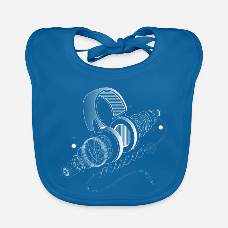 Parties individuelles d'un audio Casque - Bavoir bio Bébé - bleu paon