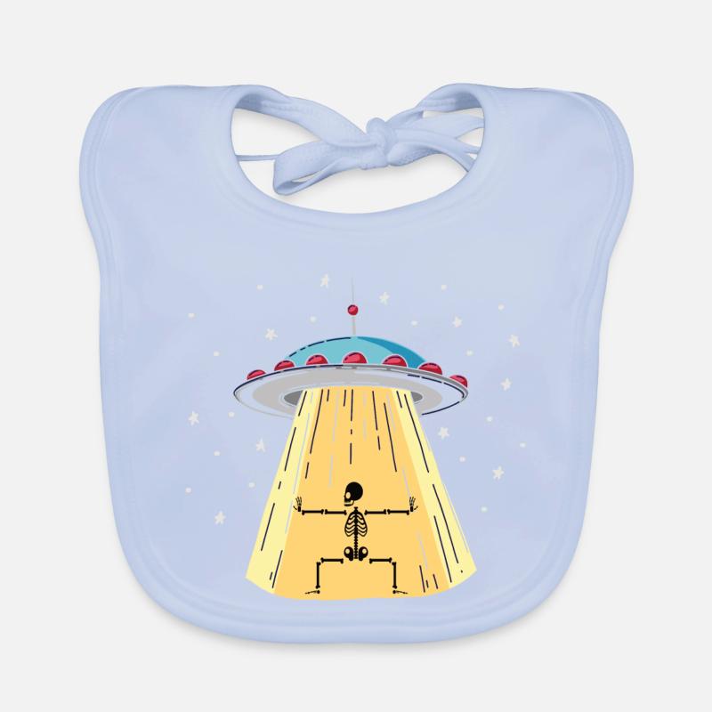 UFO with skeleton light installation Organic Baby Bibs