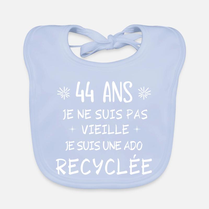 ado recyclée, anniversaire 44 ans, j'ai 44 ans Bavoir bio Bébé
