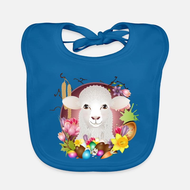 Das Schaf oder Lamm als Frühlings & Ostern Motiv Baby Bio-Lätzchen