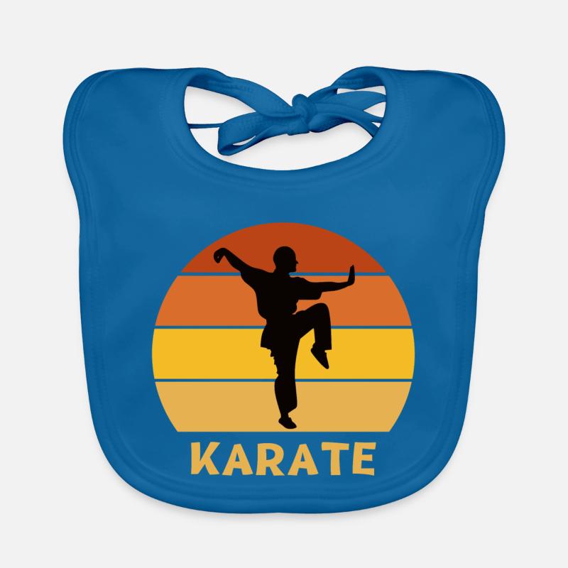 karaté, fan de karaté, faire du karaté - Bavoir bio Bébé - bleu paon