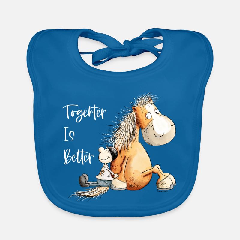 Ensemble c’est mieux cheval cheval ami cadeau Bavoir bio Bébé
