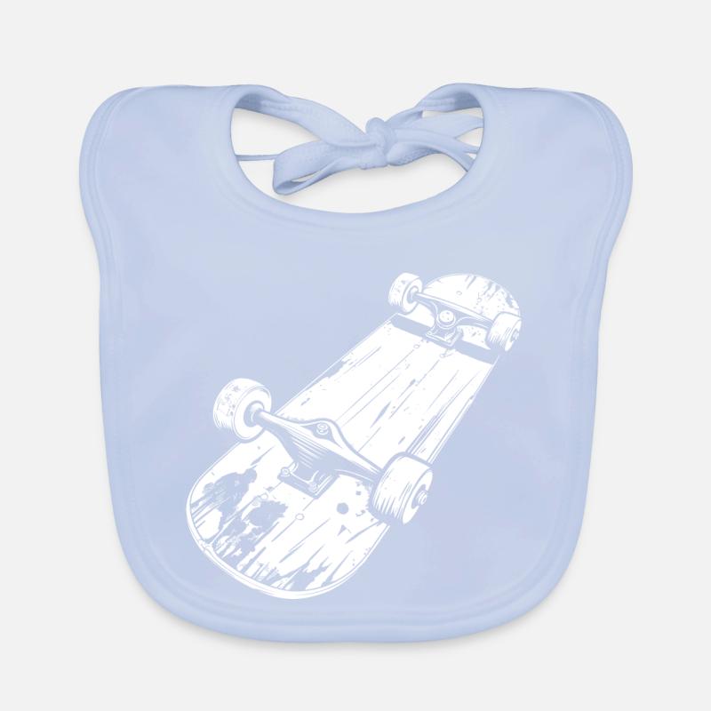 Skateboard Drawing Organic Baby Bibs