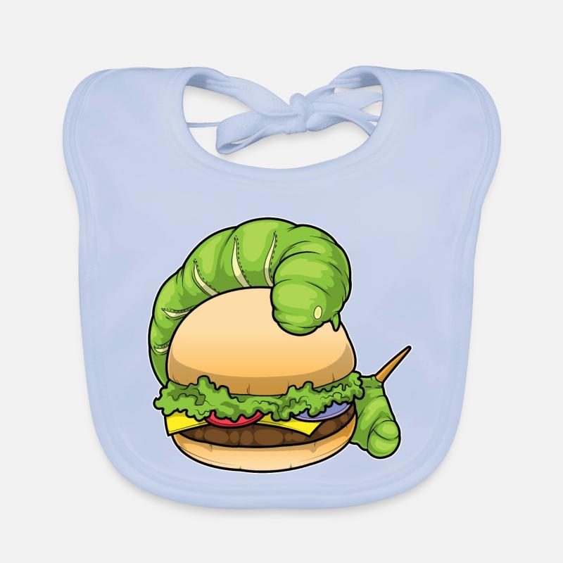 Caterpillar Cheeseburger Organic Baby Bibs