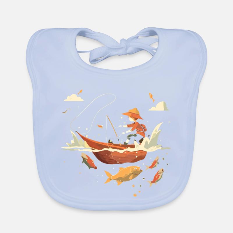 Look de dessin animé de pêche Bavoir bio Bébé