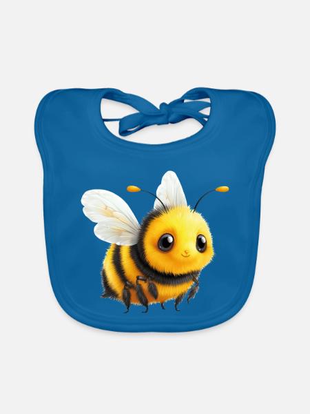 Biene - Baby Bio-Lätzchen - Pfauenblau