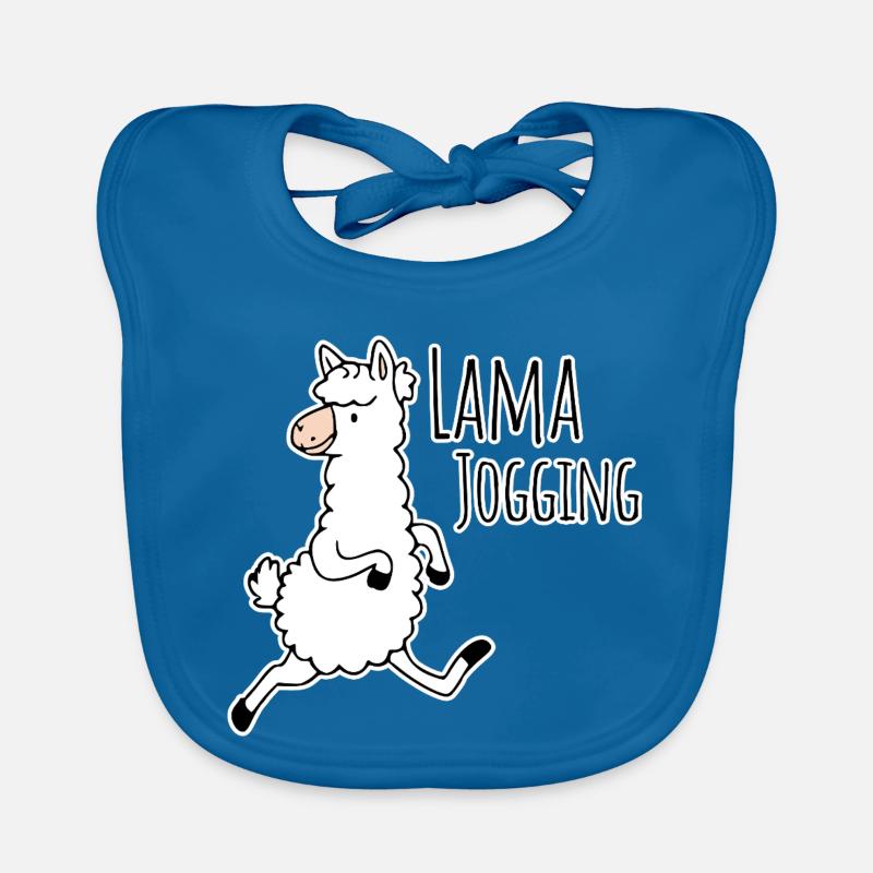 Lama Jogging - lustiges Lama geht joggen, mach mit Baby Bio-Lätzchen