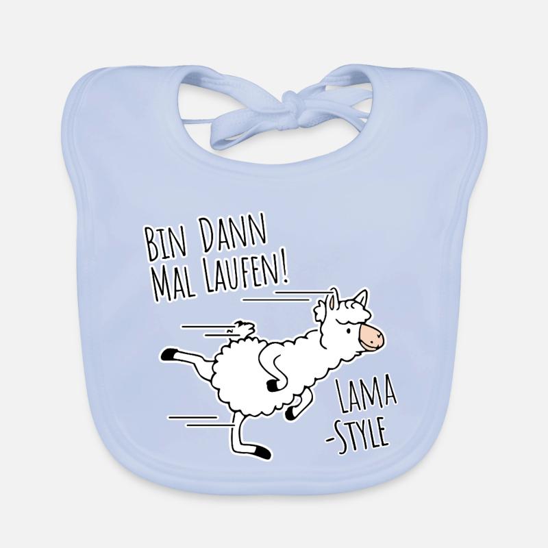 I'm off for a run! Silly llama jogging Organic Baby Bibs