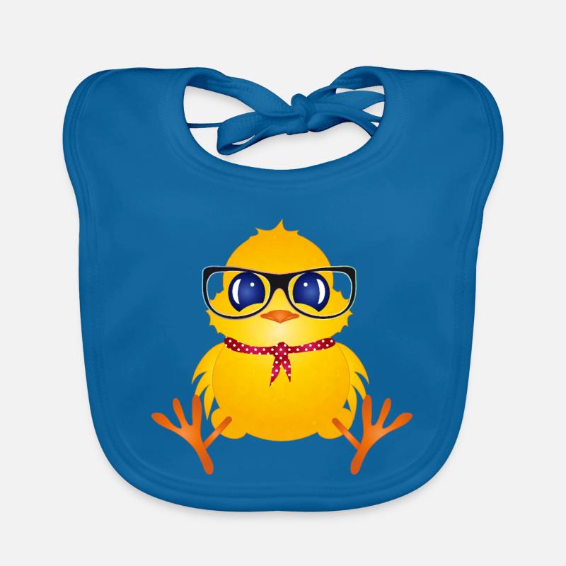 Cute chick with nerd glasses Organic Baby Bibs