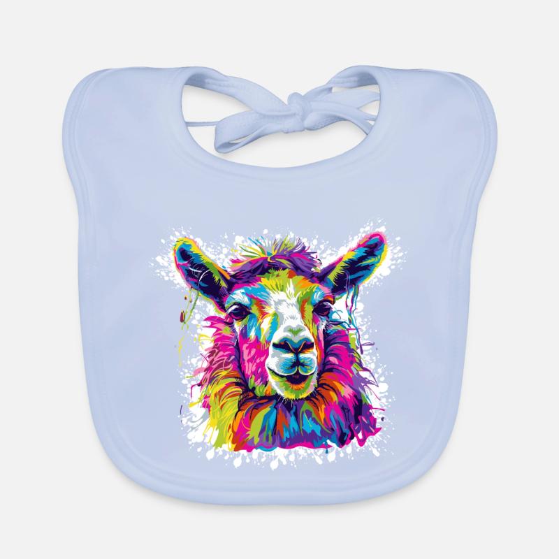 Pop Art Néon Lama Bavoir bio Bébé