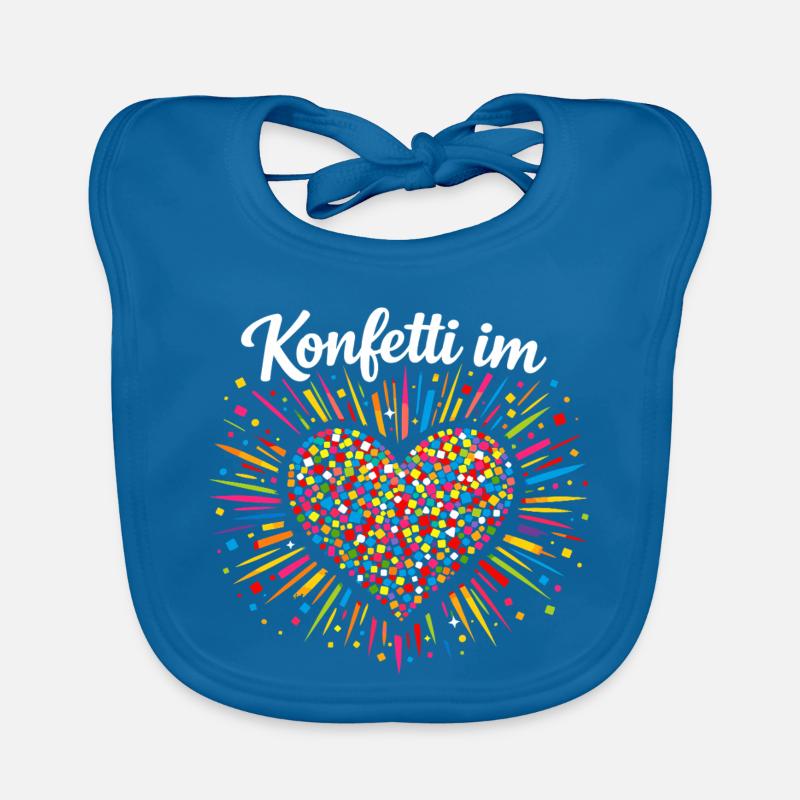 Confettis dans le cœur du carnaval Bavoir bio Bébé