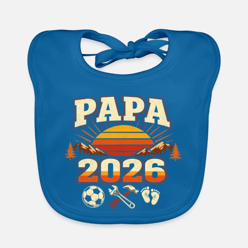 Papa 2026 Loading Geschenk Werdender Vater Baby Bio-Lätzchen