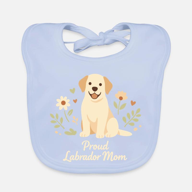 Chien Labrador Retriever Maman Fleur Mignonne Bavoir bio Bébé