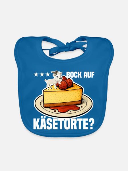 Bock auf Käsetorte? - Baby Bio-Lätzchen - Pfauenblau